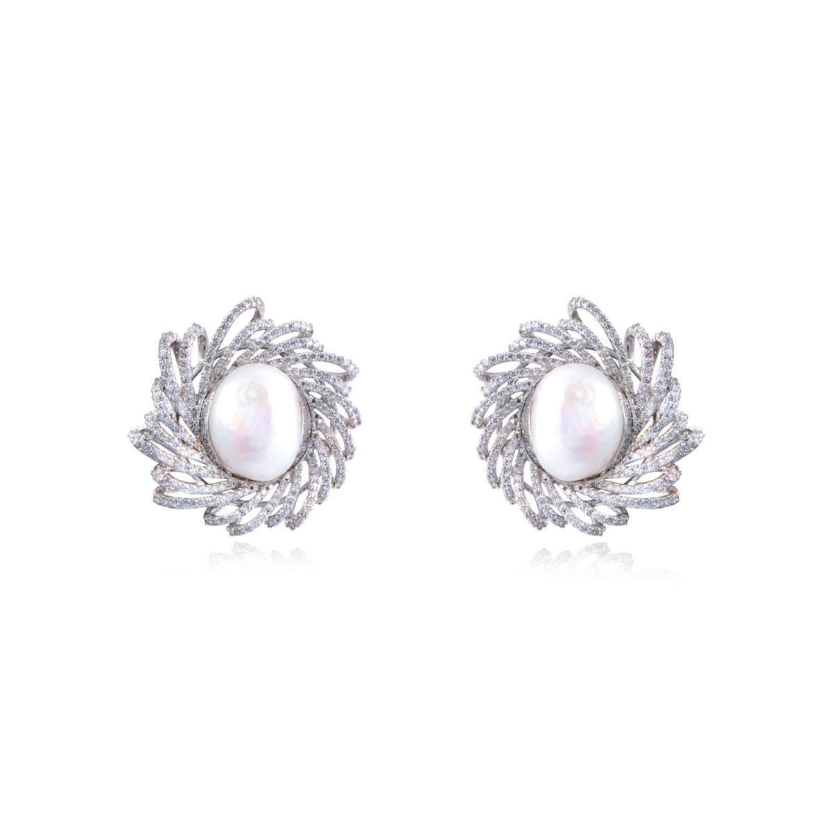 Graceful Swirl Diamond Earrings