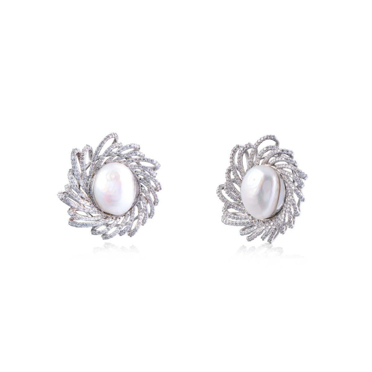 Graceful Swirl Diamond Earrings