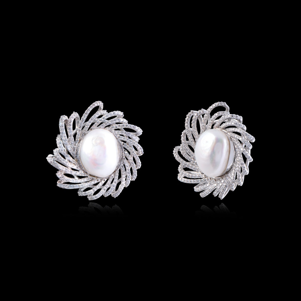Graceful Swirl Diamond Earrings