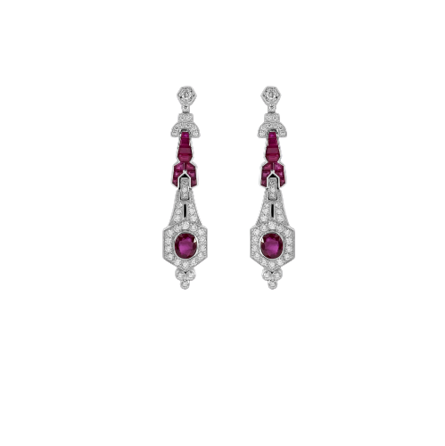 Ruby Sprinkled Diamond Earrings