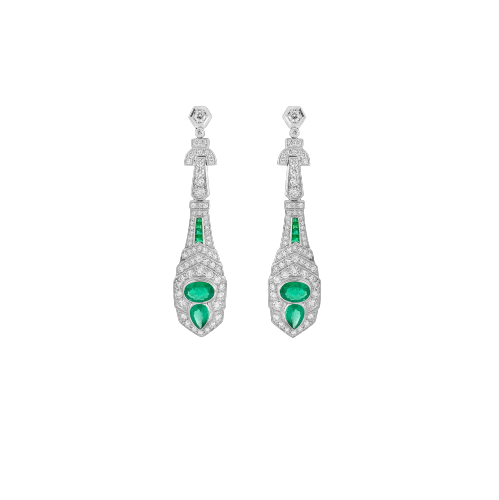 Emerald Dotted Slender Diamond Necklace Set