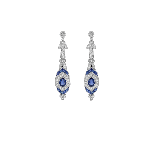 Blue Sapphire Diamond Earrings
