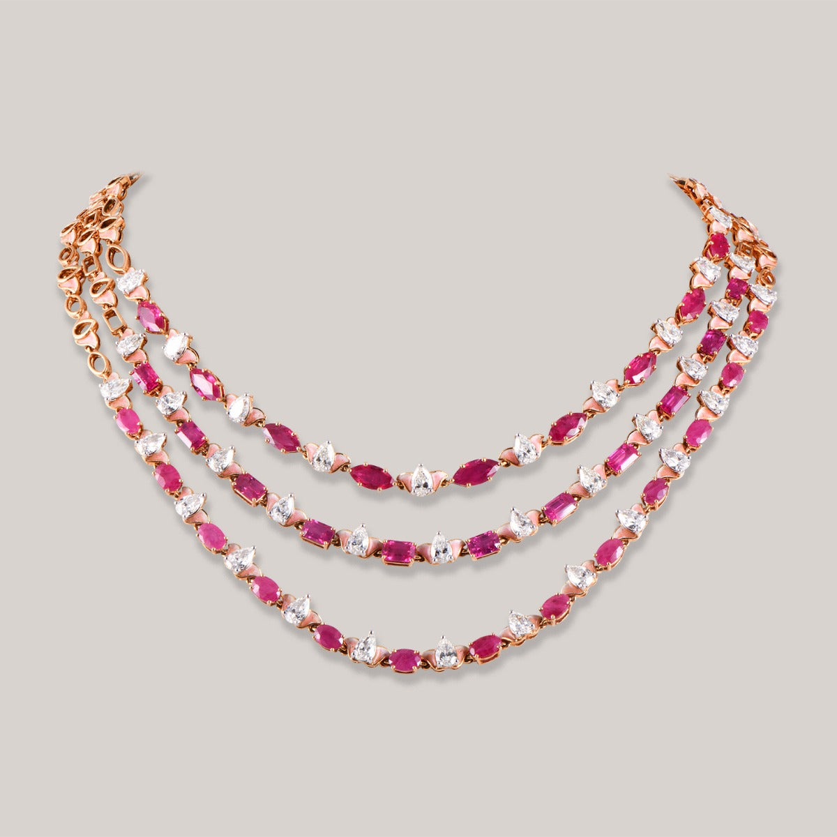 Trinamite Dainty Diamond Necklace Set