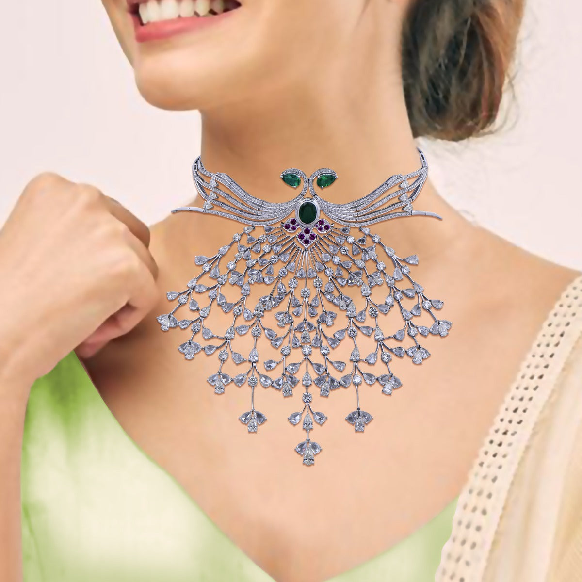 Queenly Diamond Grand Necklace