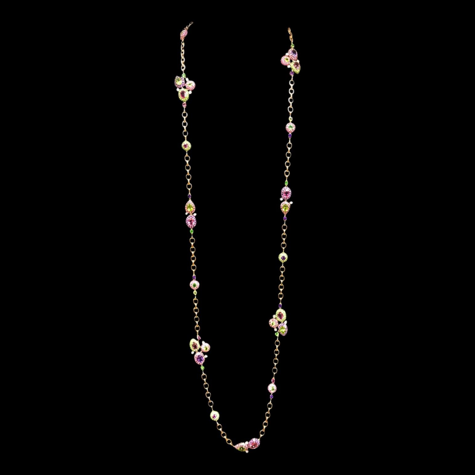 Sapphire Long Diamond Necklace