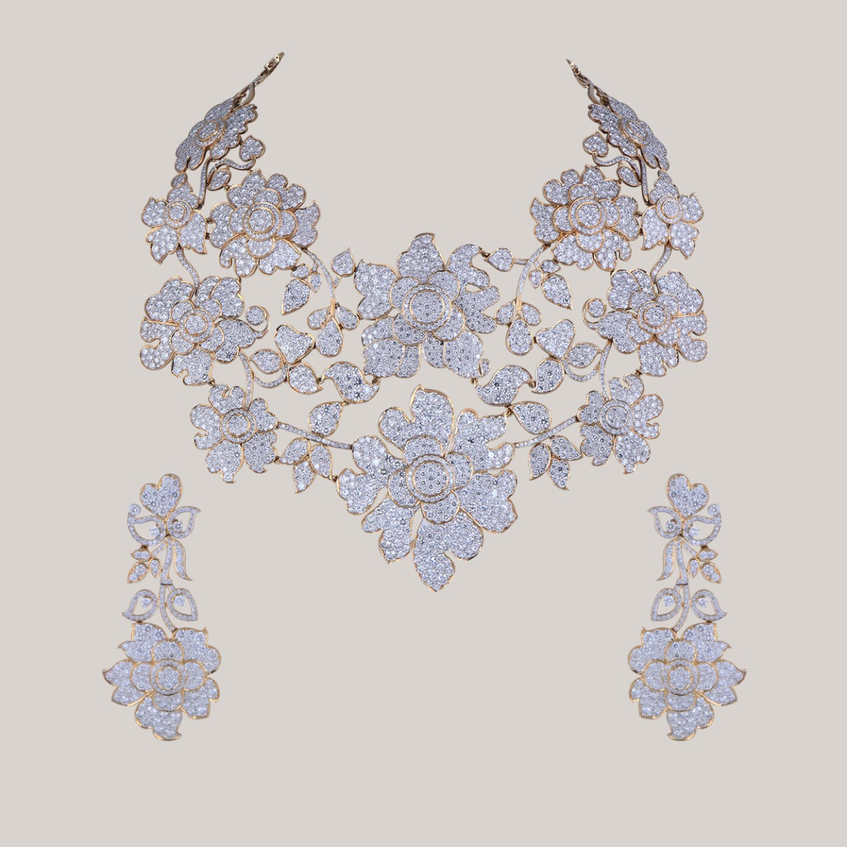 Floral Diamond Choker Set