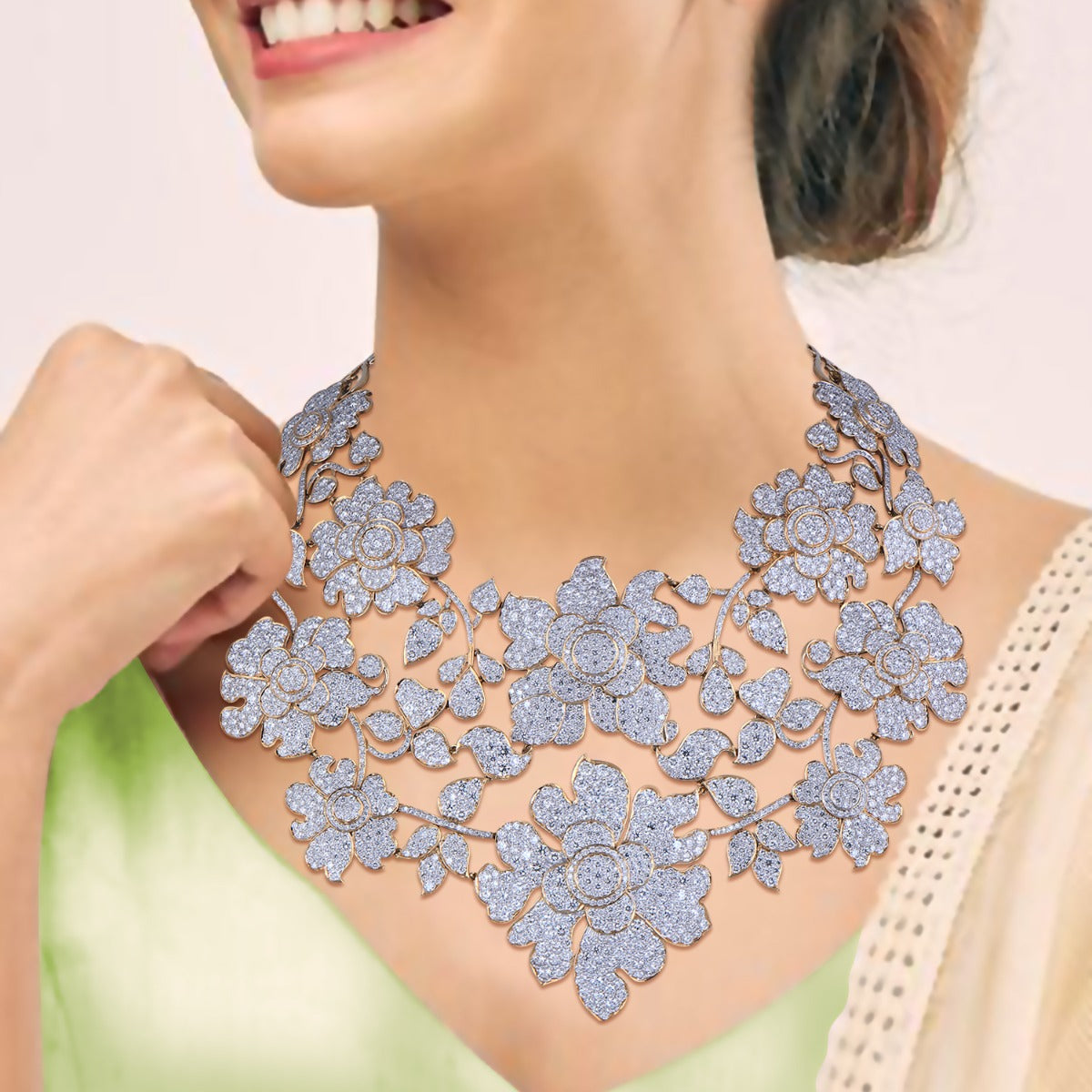 Floral Diamond Choker