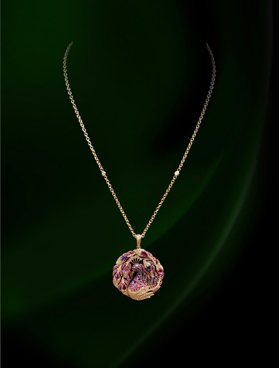 Sphere Peacock Diamond Necklace