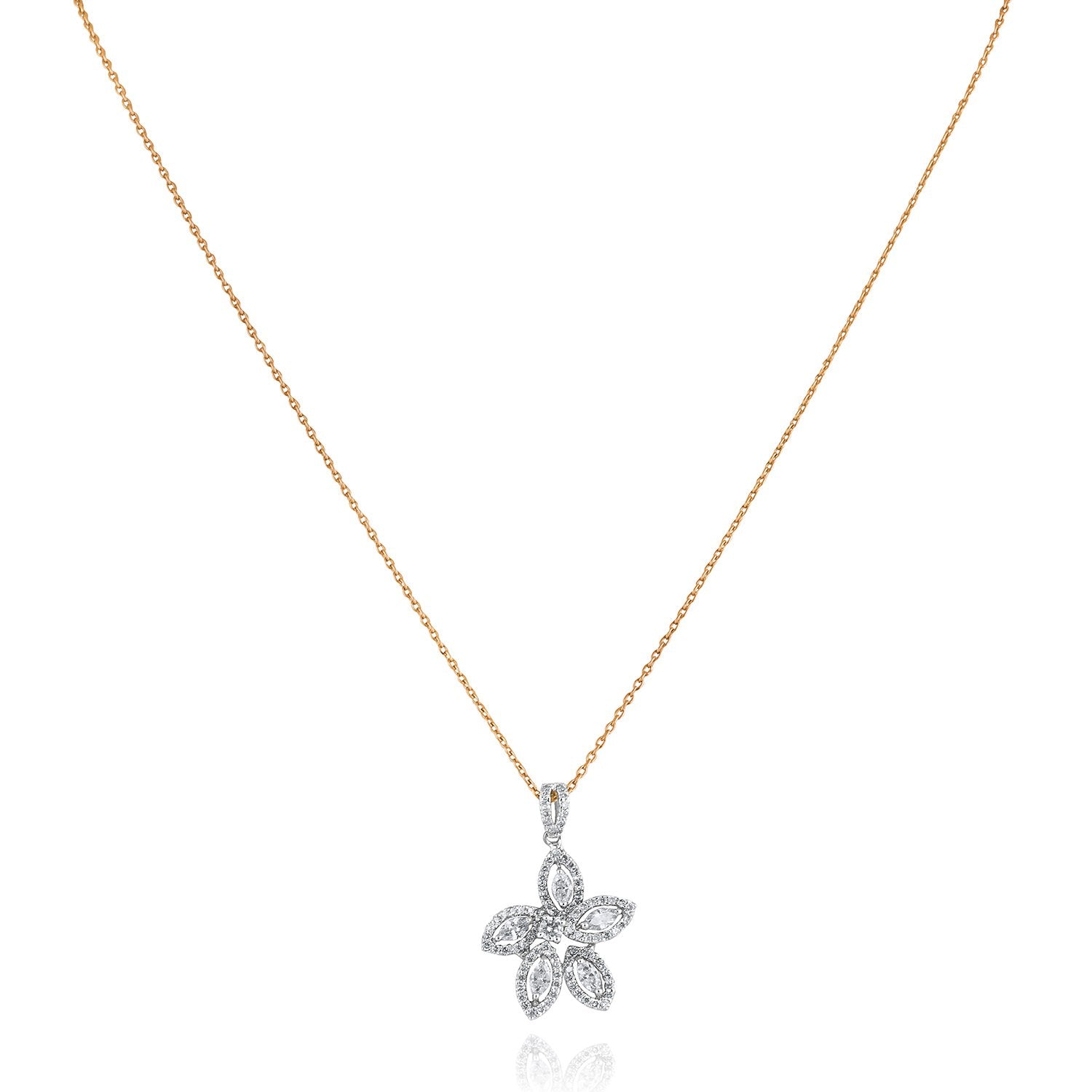 Petunia Flower Diamond Necklace