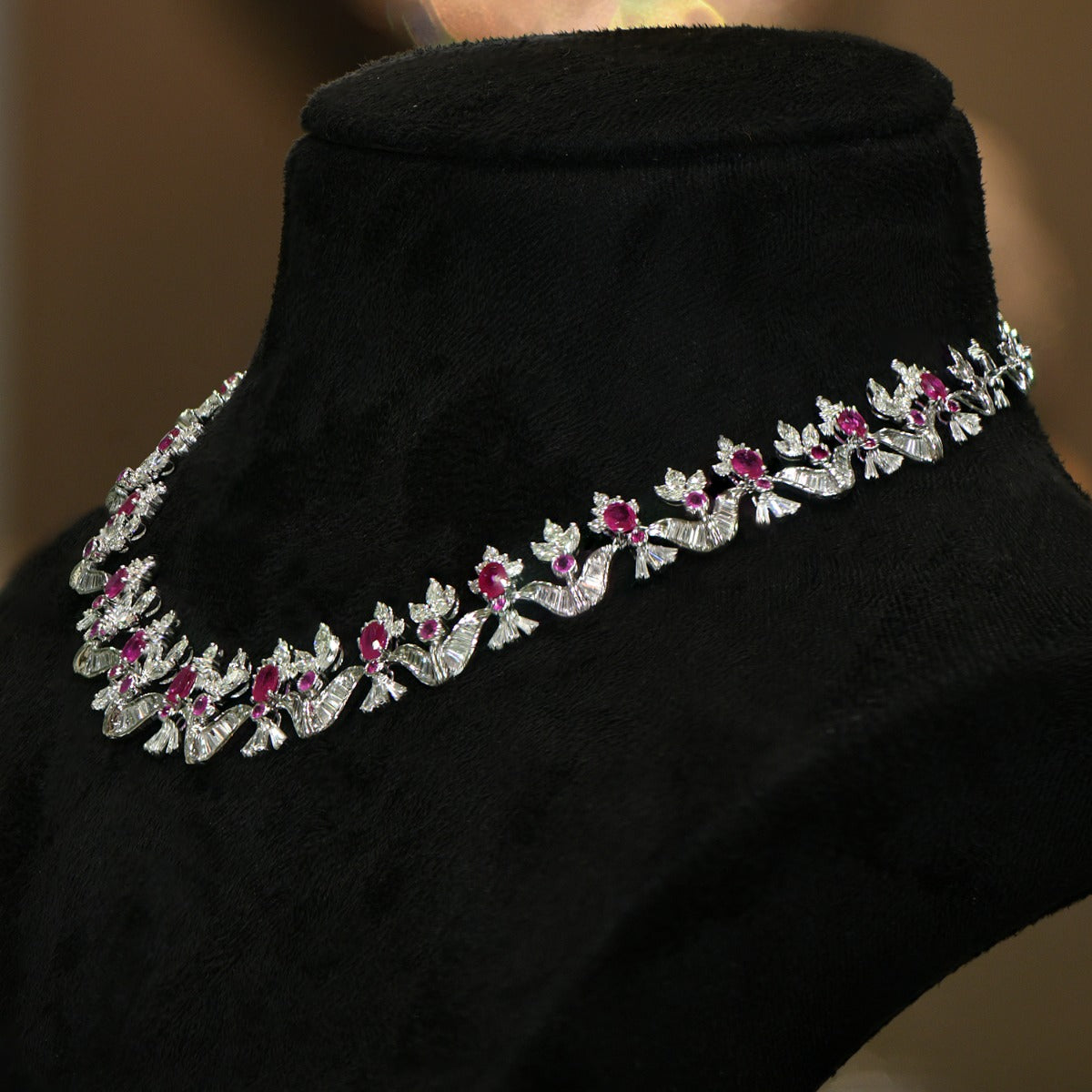 Pink Core Diamond Necklace Set