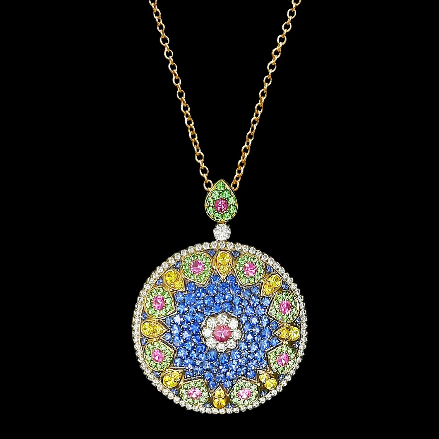 Mellow Sapphire Diamond Necklace