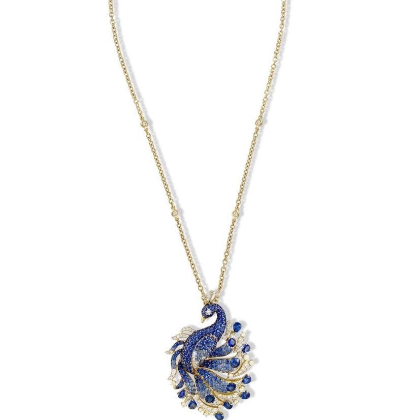 Winged Peacock Diamond Necklace