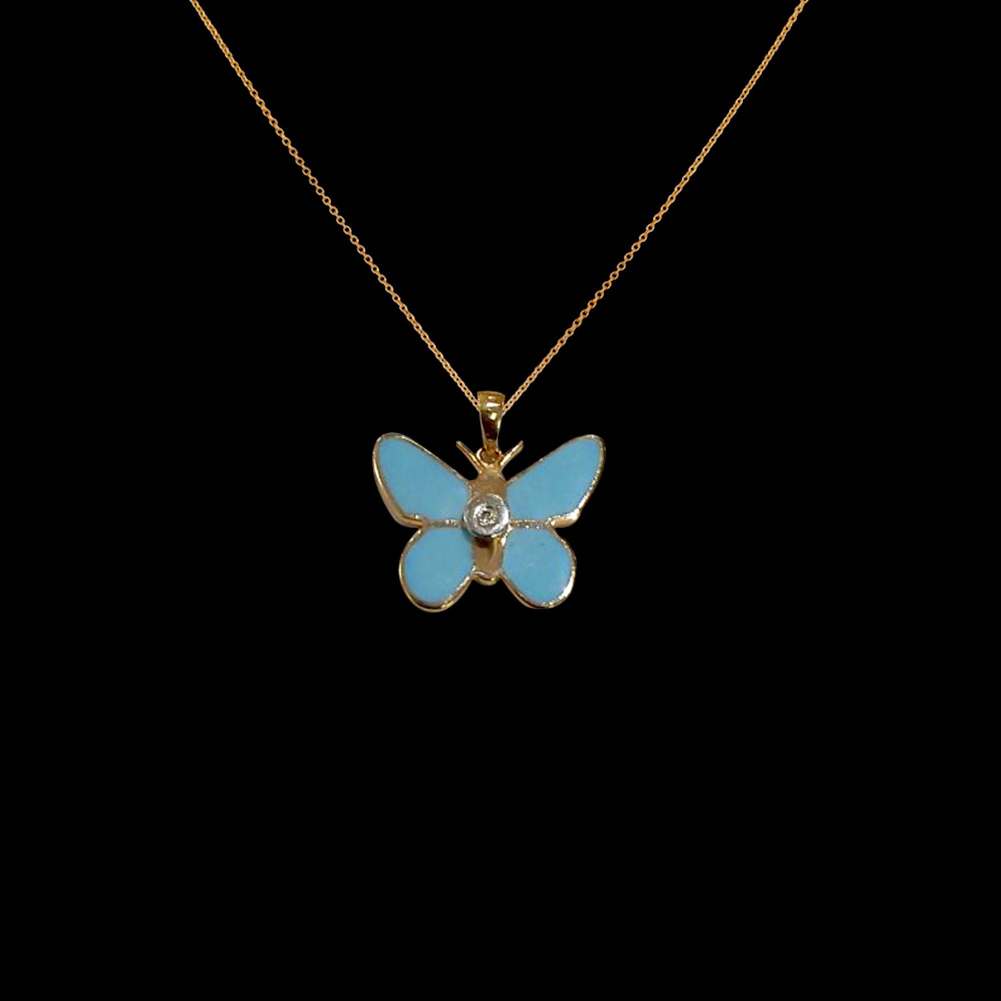 Light Blue Butterfly Pendent