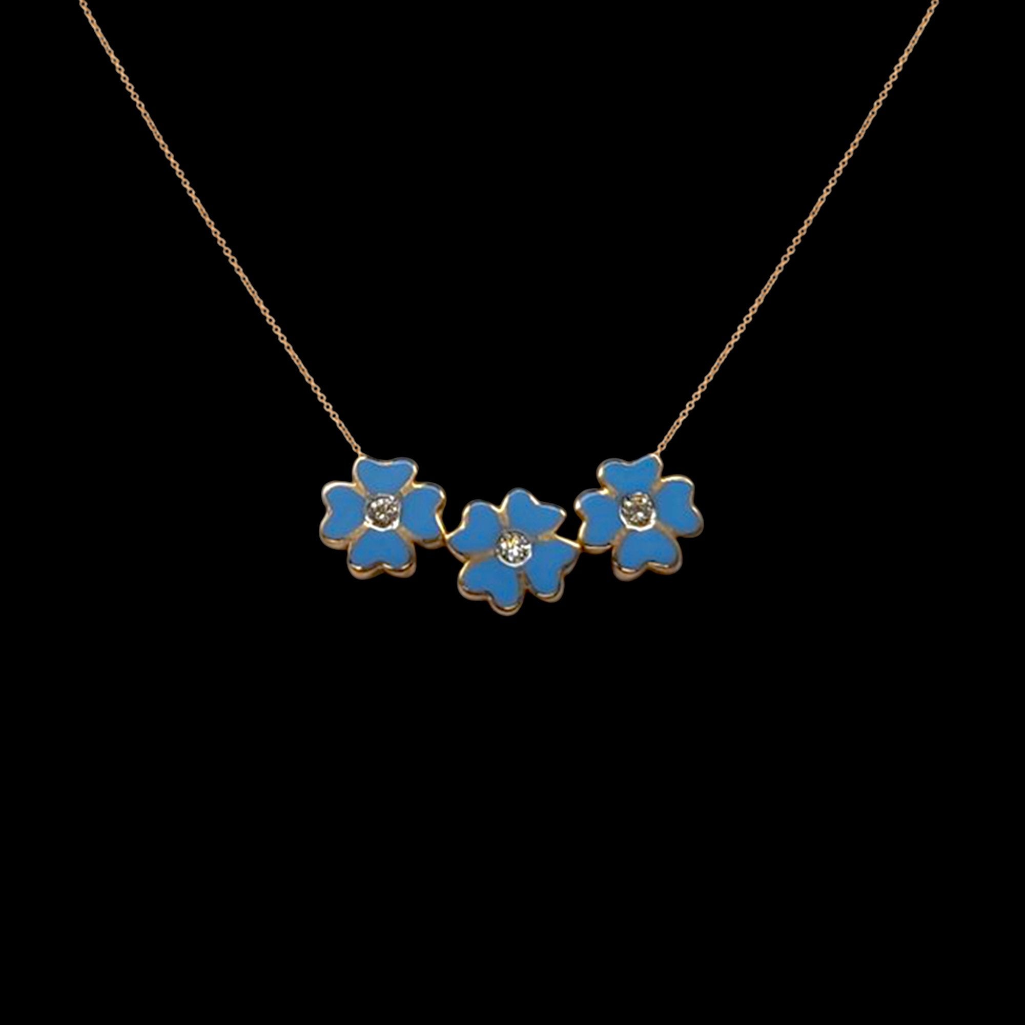 Blue Floral Train Pendant