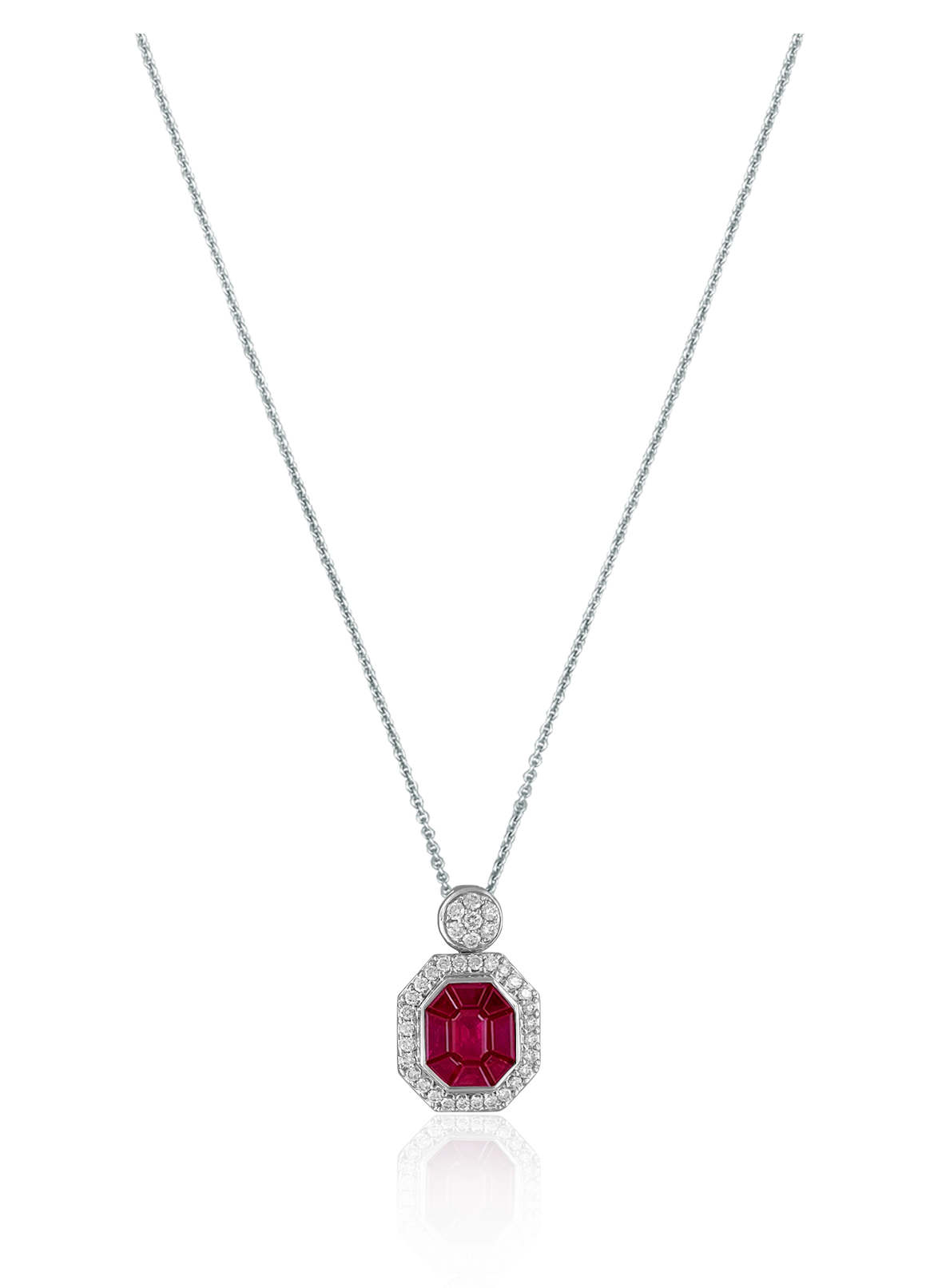 Red Toned Diamond Necklace