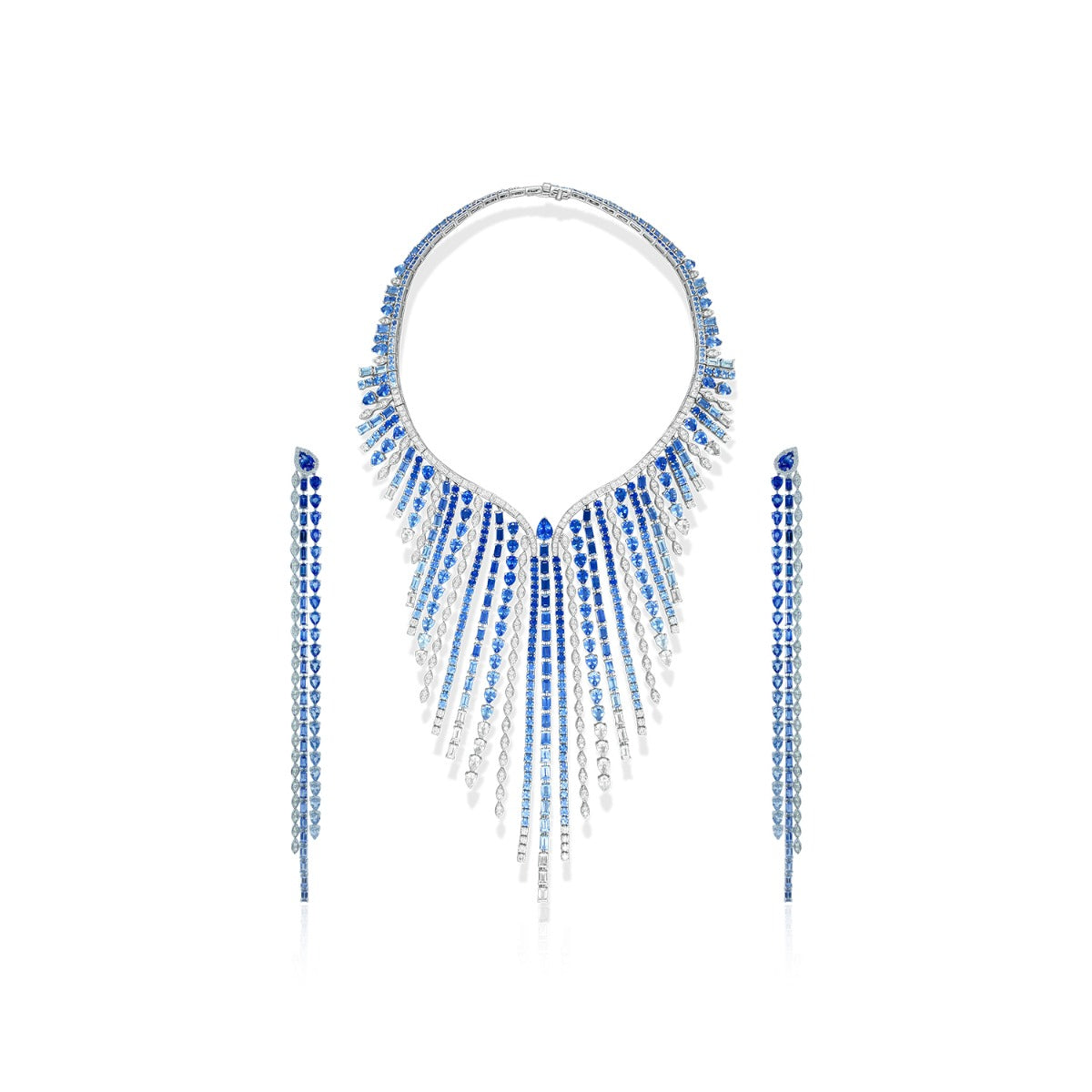 Sterling Sapphire Necklace Set