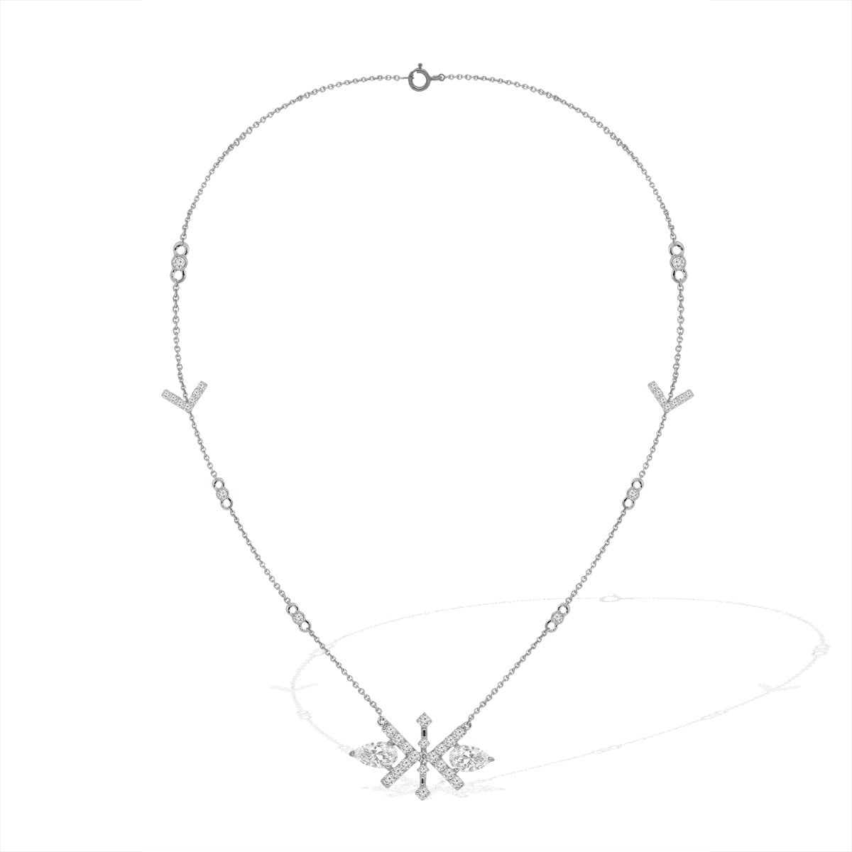 Dainty Leafy Diamond Necklace