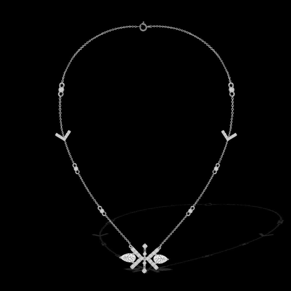 Dainty Leafy Diamond Necklace