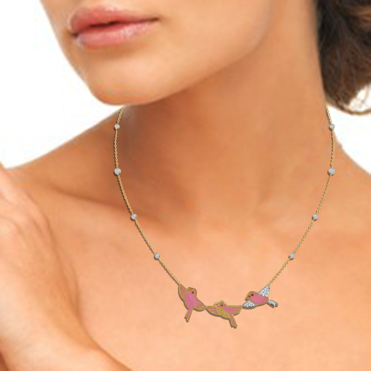 Love Birds Hanging Necklace