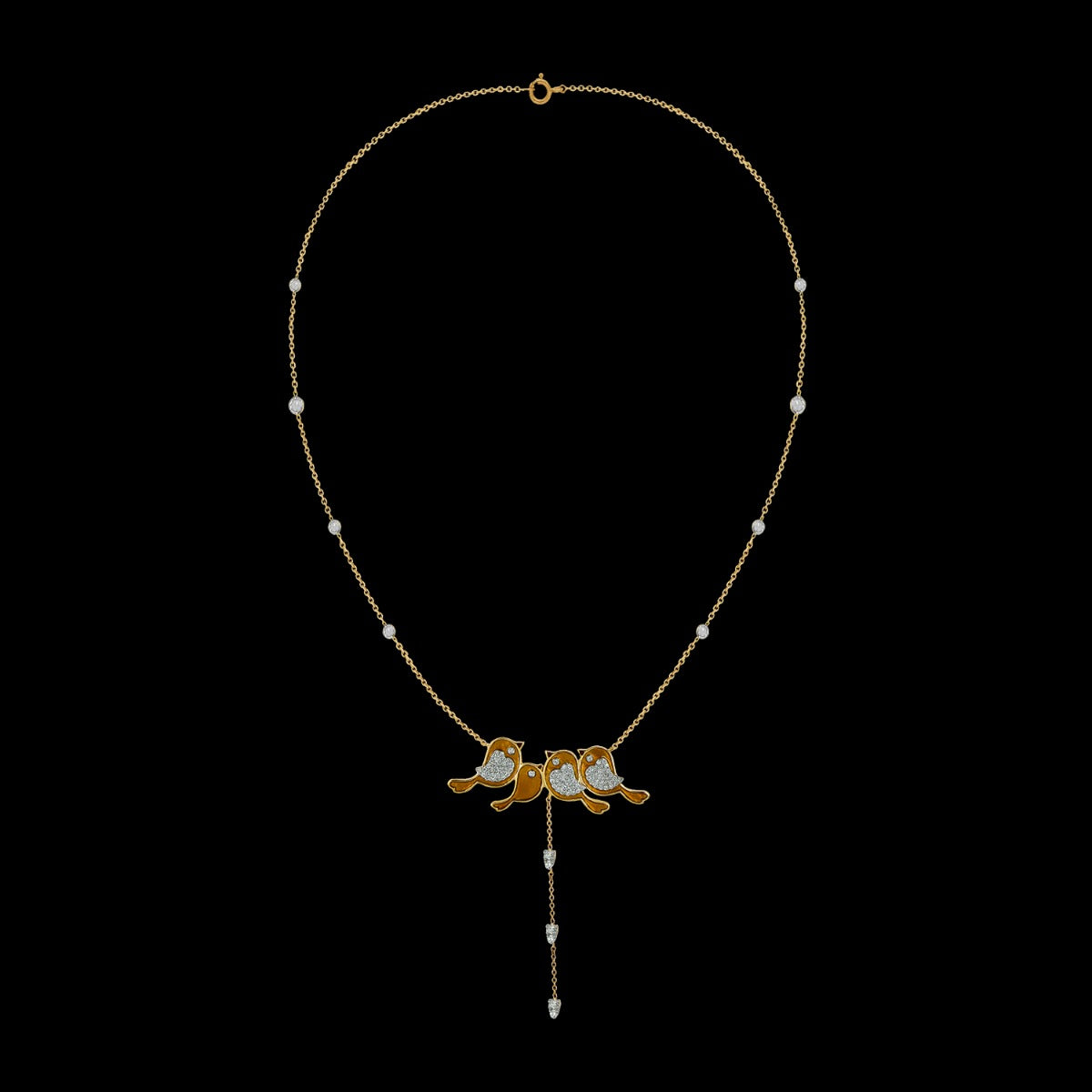 Birds Flock Tassel Necklace