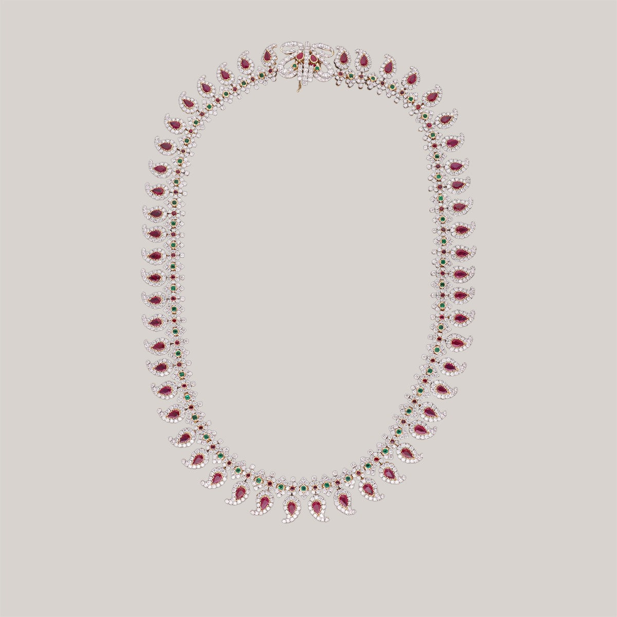 Pink Diya Multi Stone Diamond Necklace