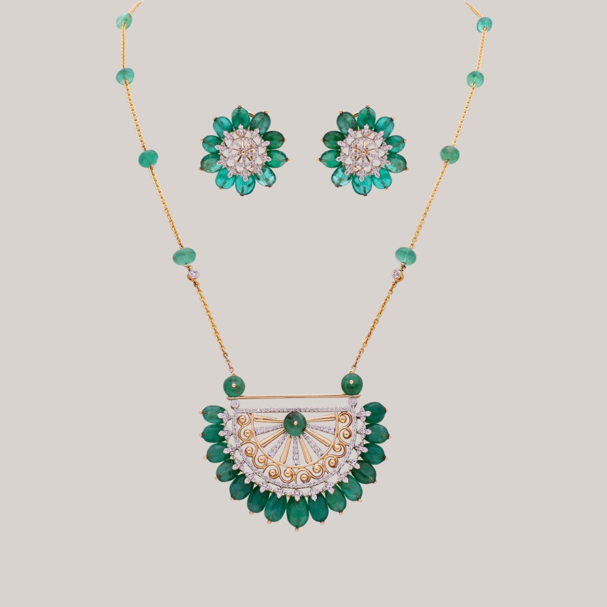 Green Serenity Diamond Necklace Set