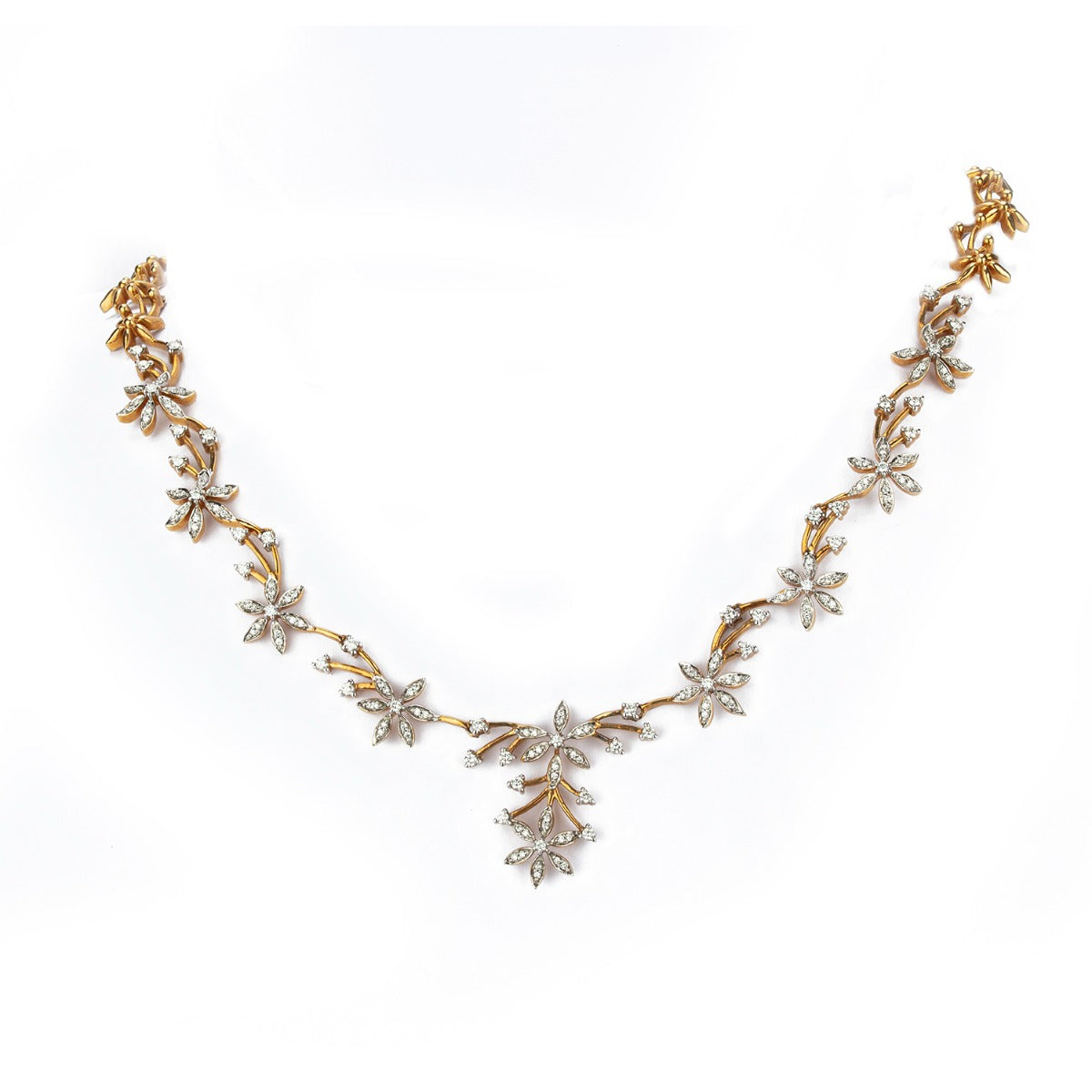 Sheek Floral Diamond Necklace