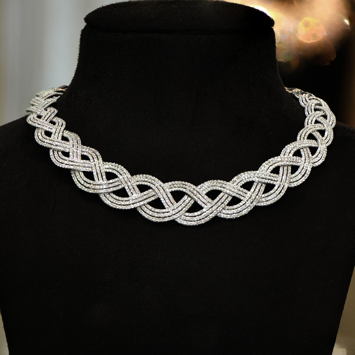 Woven into Diamond Necklace