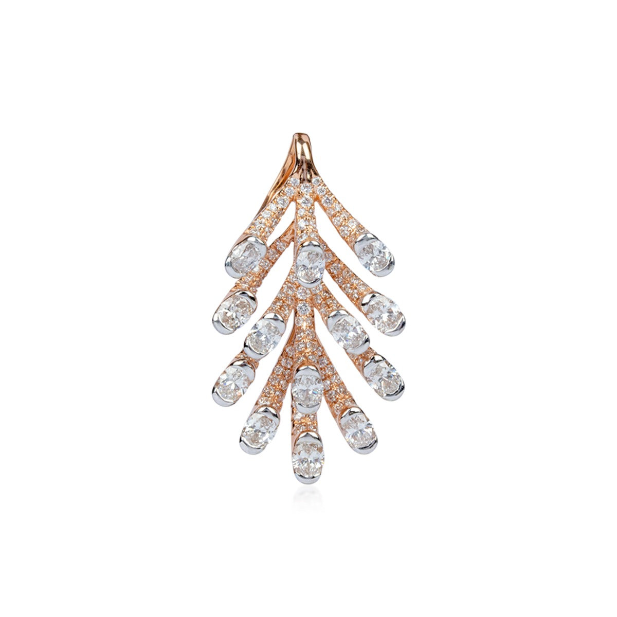Fish Bone Diamond Pendant