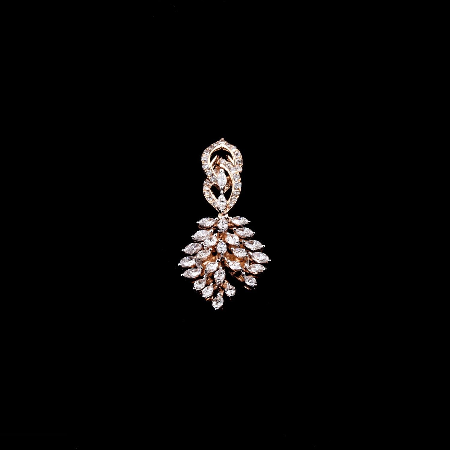 Leafy Folds Diamond Pendant