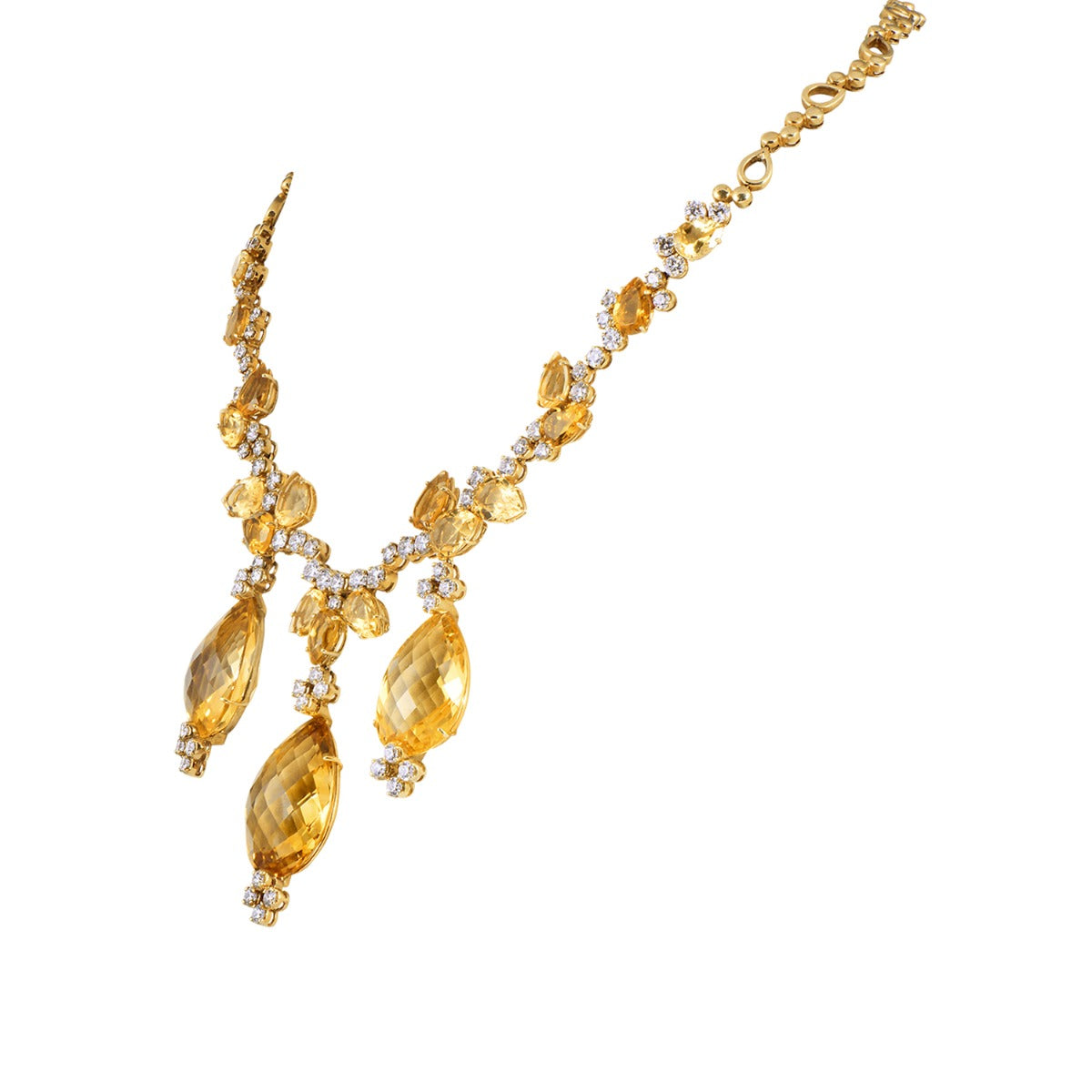 Yellow Chandelier Diamond Necklace
