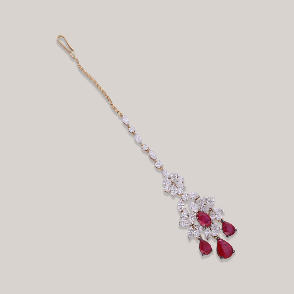 Ruby Petal Maang Tikka