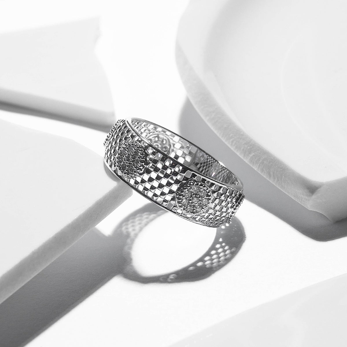 Net Mesh Diamond Ring
