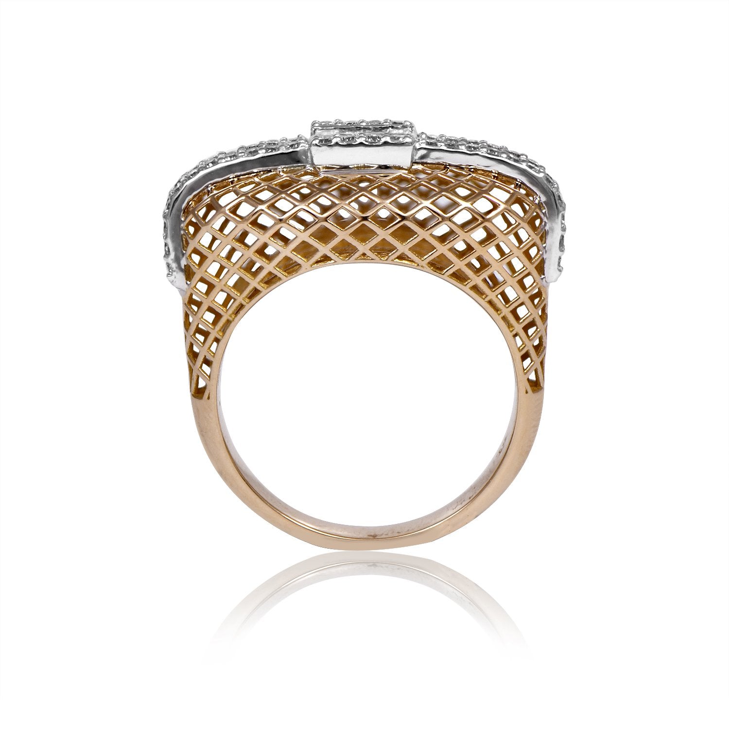 Fish Net Pattern Diamond Ring