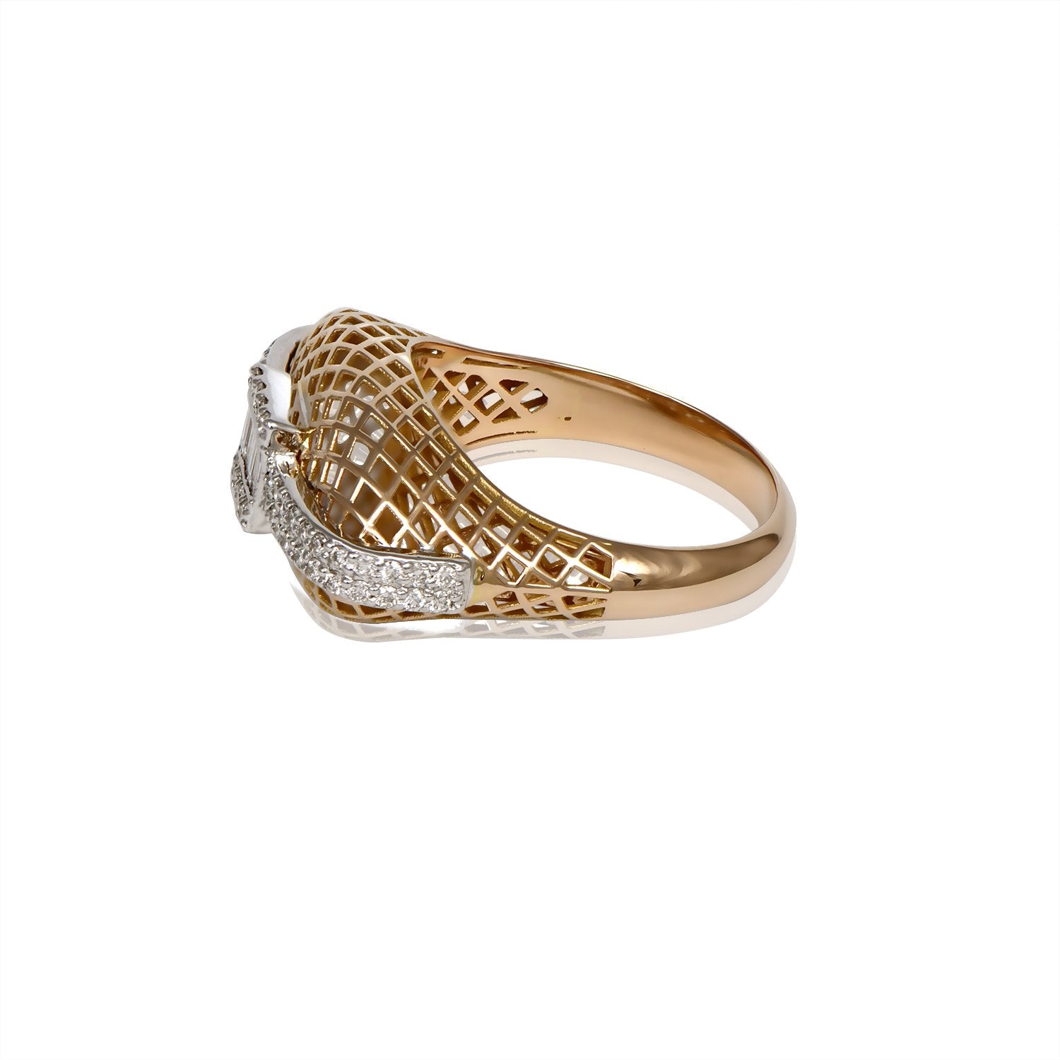 Fish Net Pattern Diamond Ring