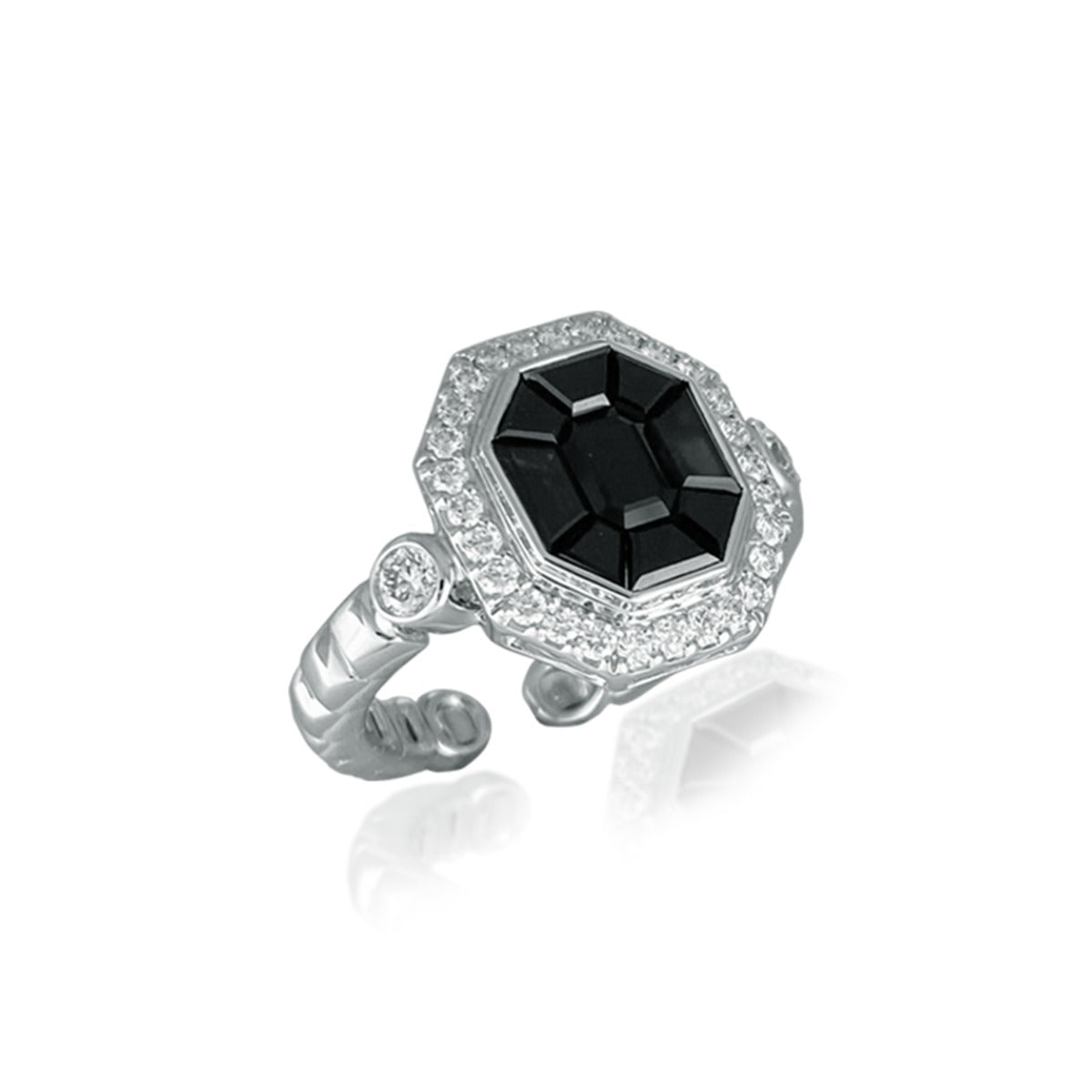Black Sapphire Diamond Ring