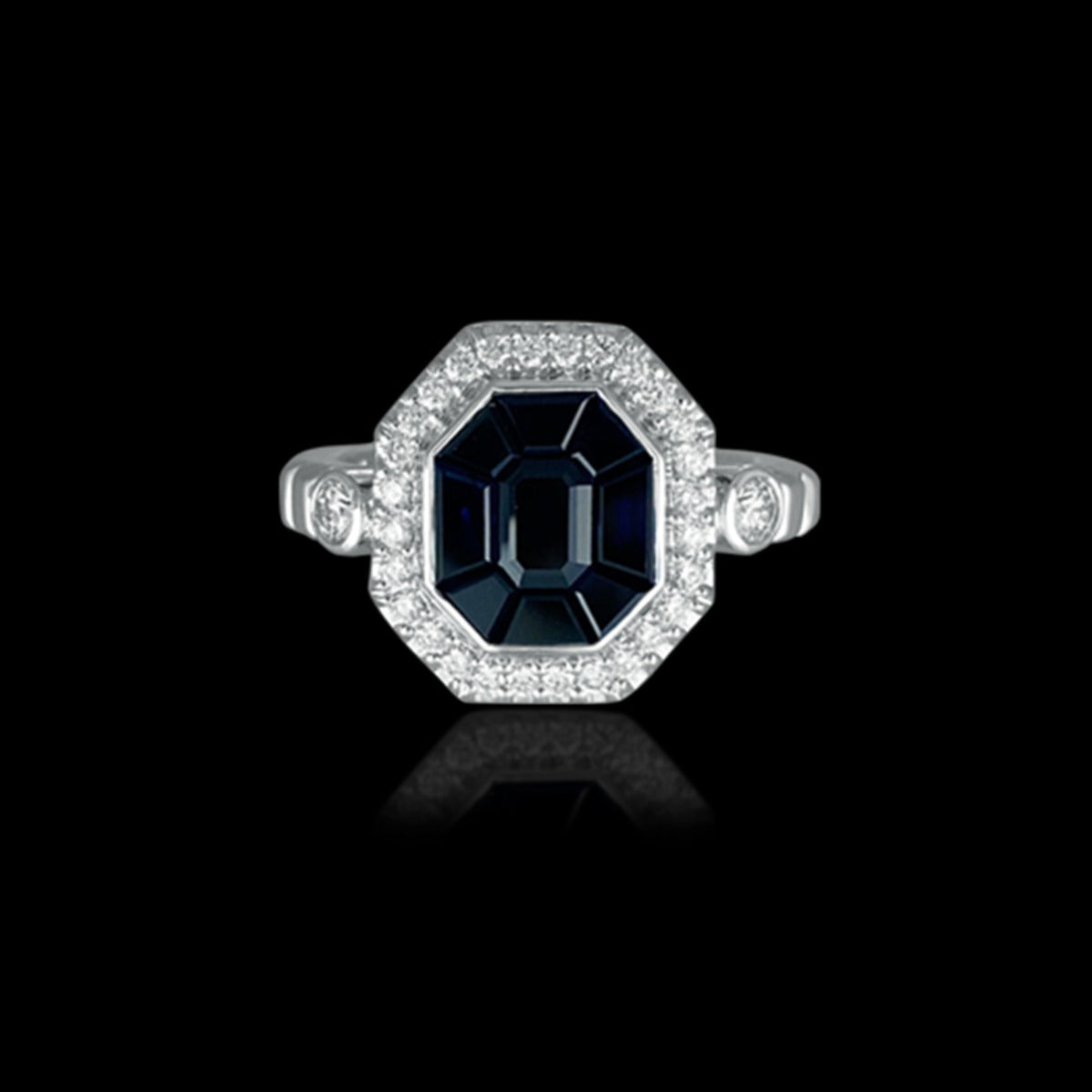 Black Sapphire Diamond Ring