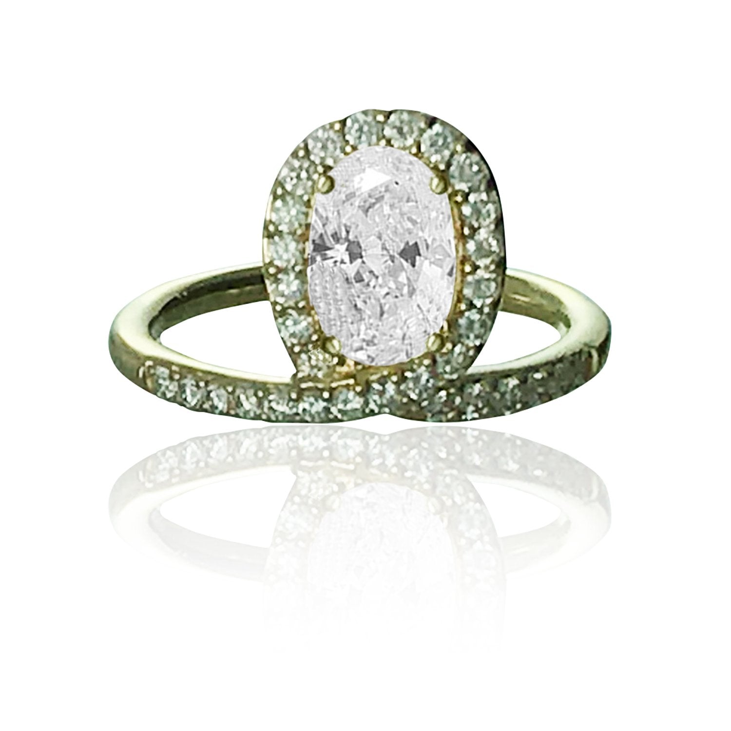 Rounded Flame Diamond Ring