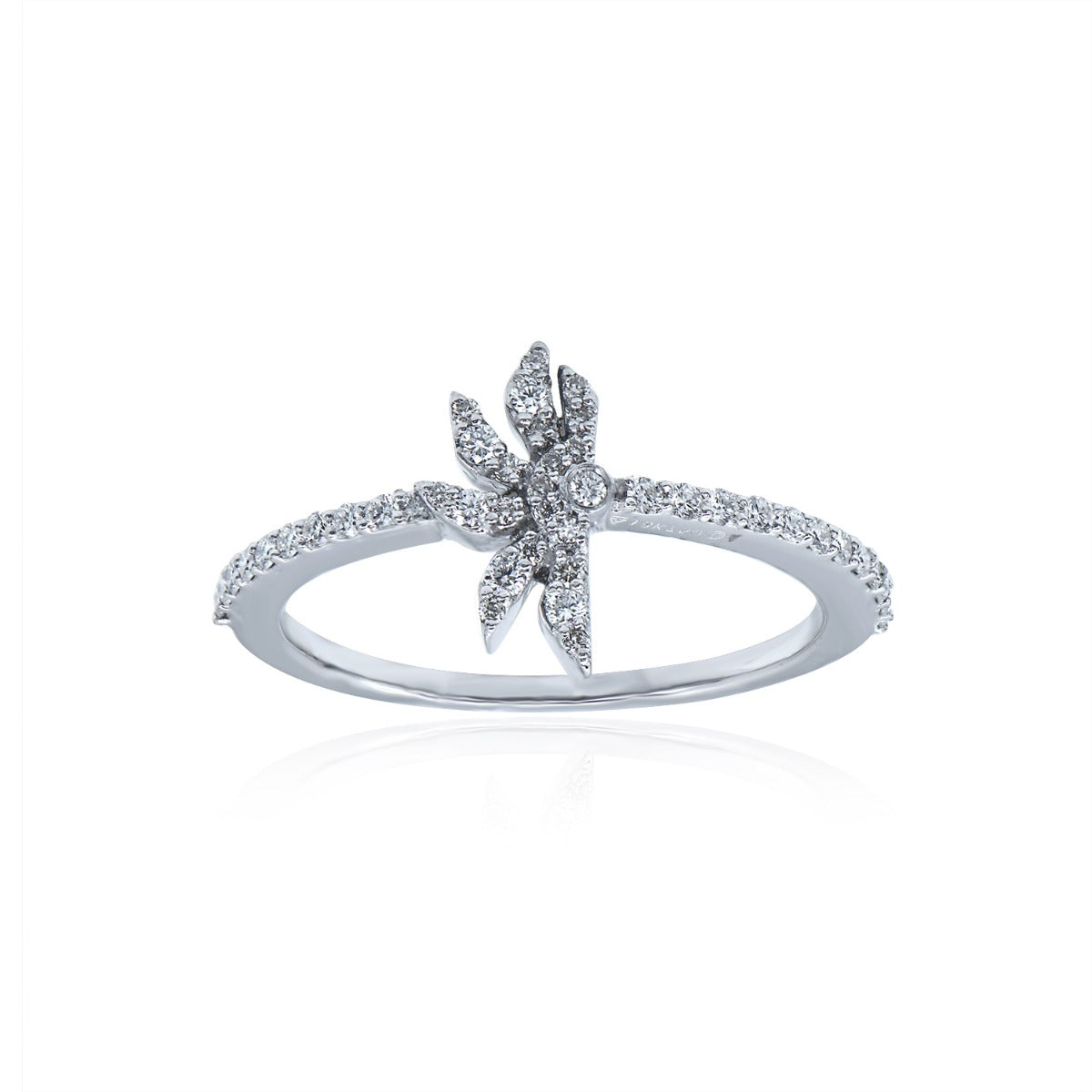 Semi Circular Floral Diamond Ring