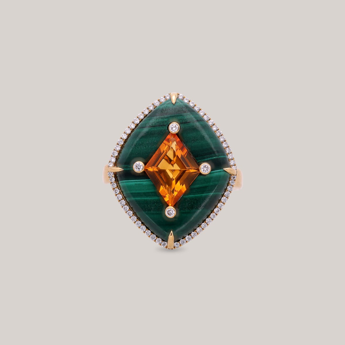 Citrine Majesty Diamond Ring