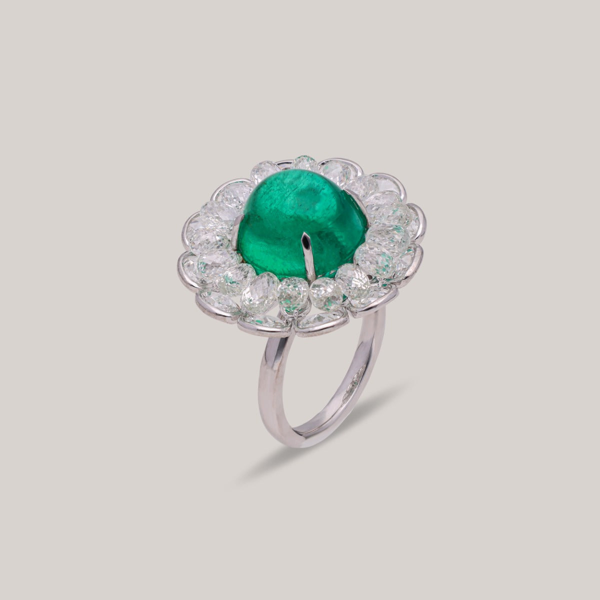 Emerald Glow Diamond Ring