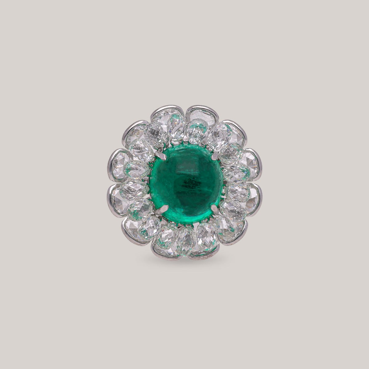 Emerald Glow Diamond Ring