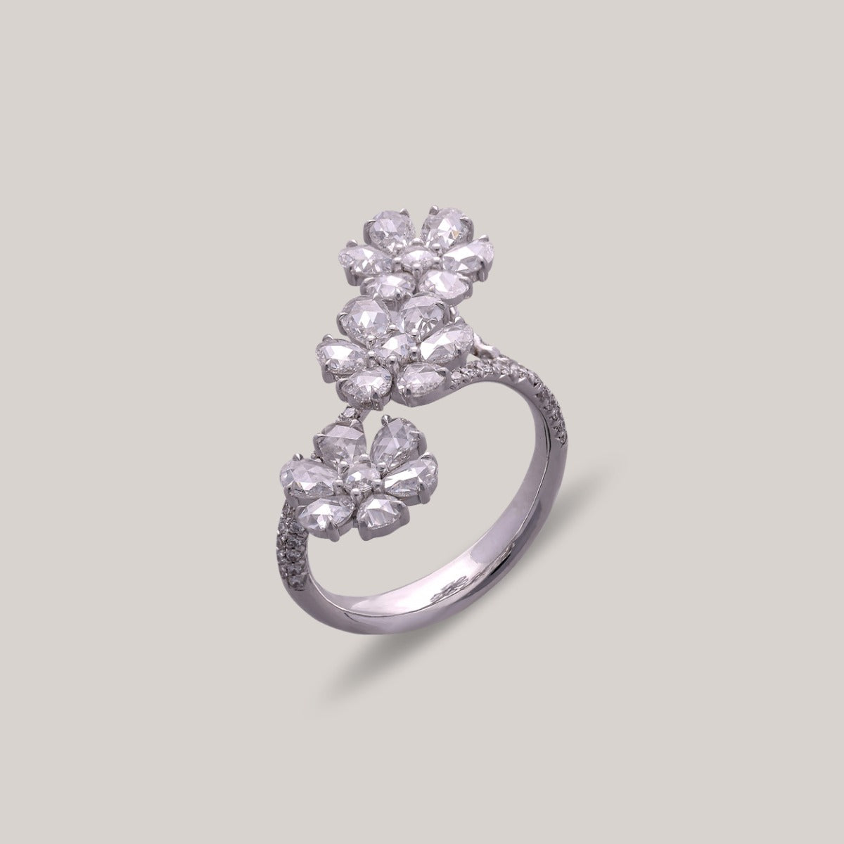Frosted Lily Diamond Ring