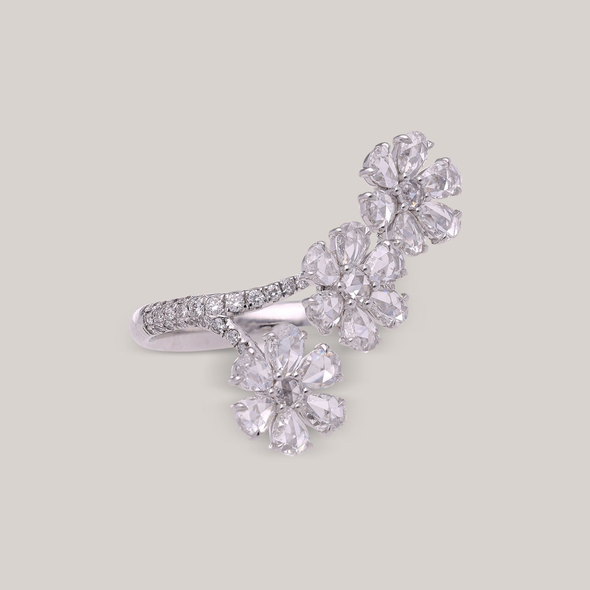 Frosted Lily Diamond Ring