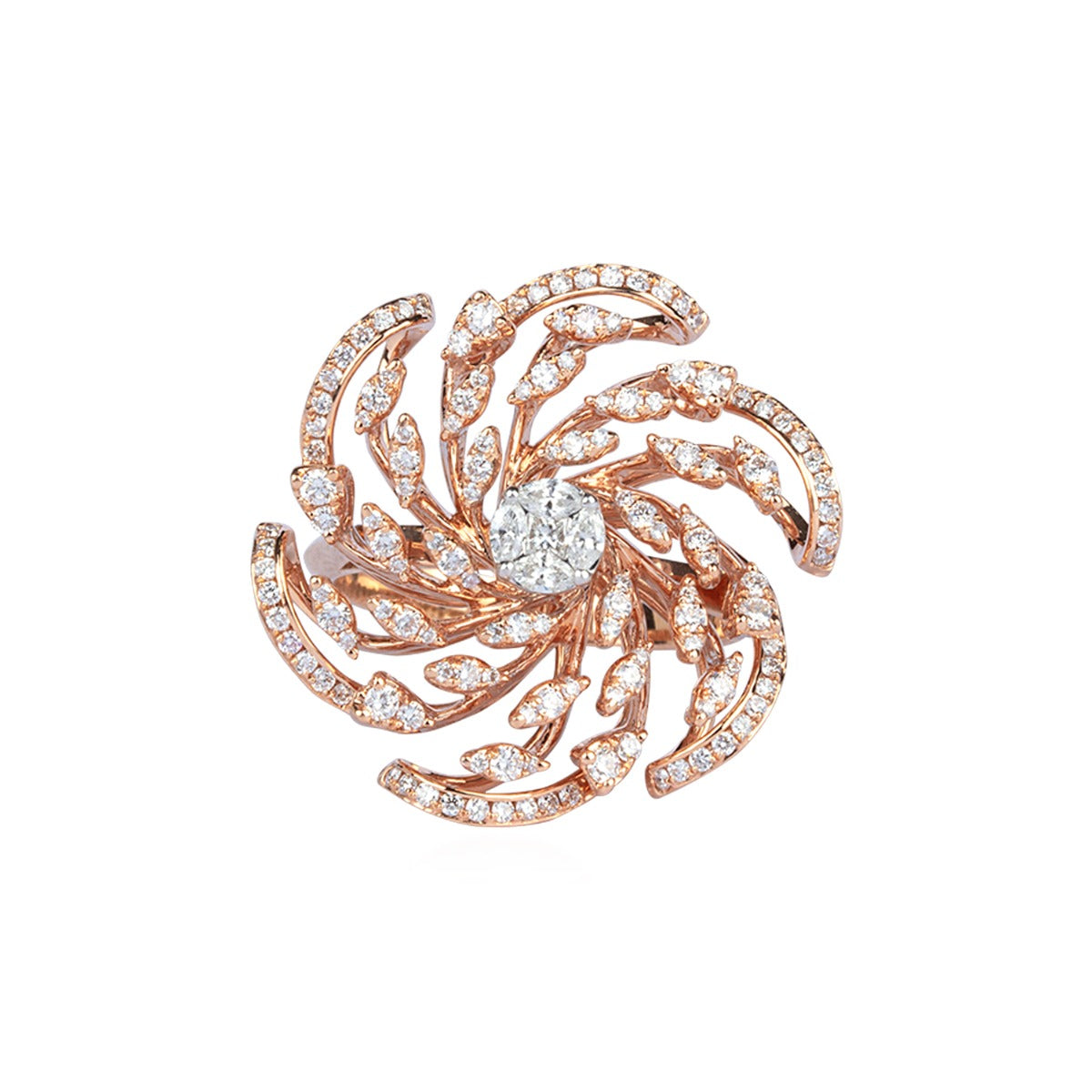 Floral Bushy Diamond Ring