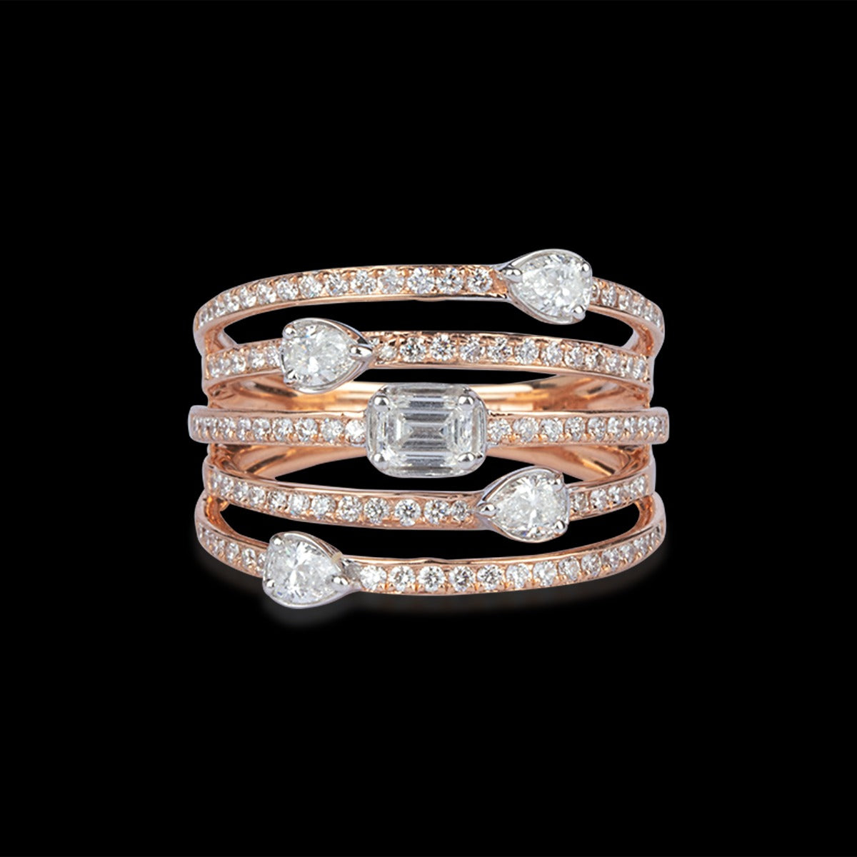 Zig Zag Diamond Ring
