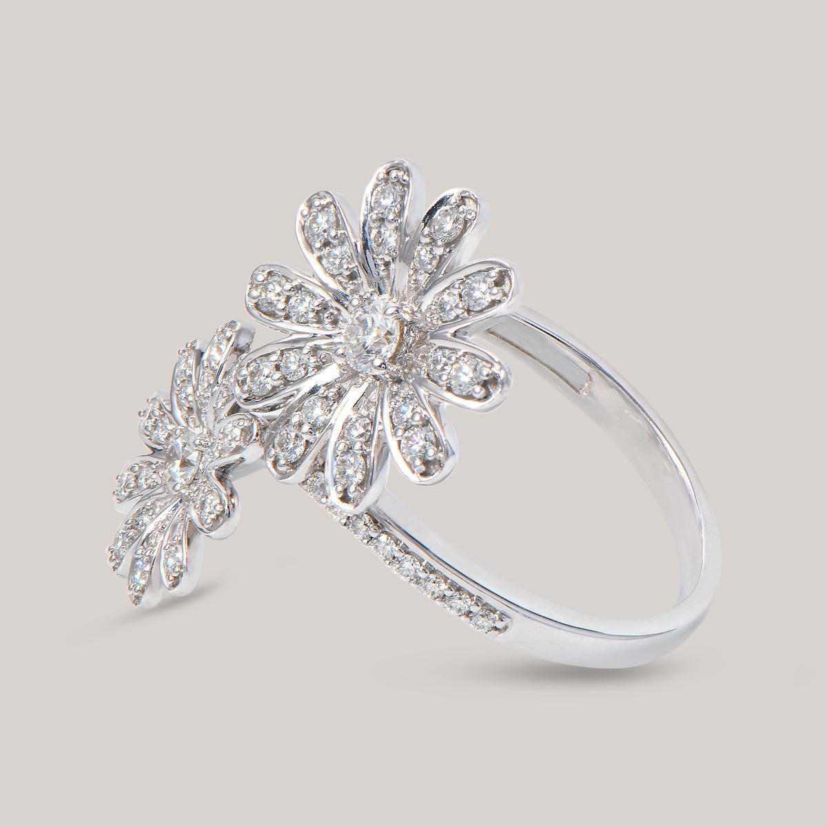 Duo Flower Diamond Ring