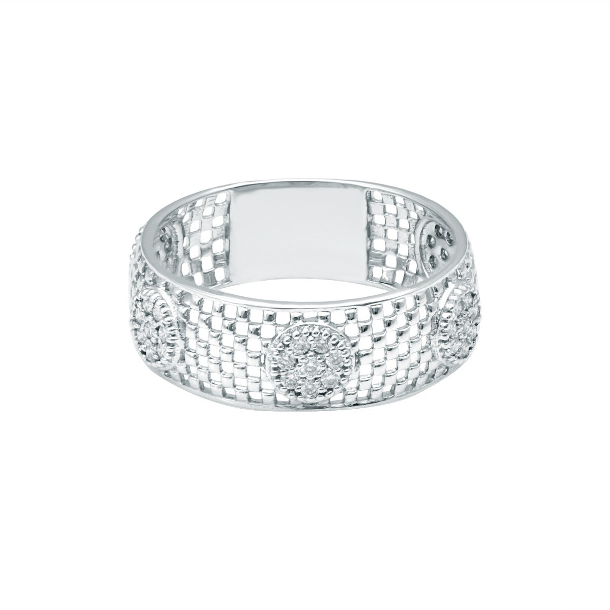 Net Mesh Diamond Ring