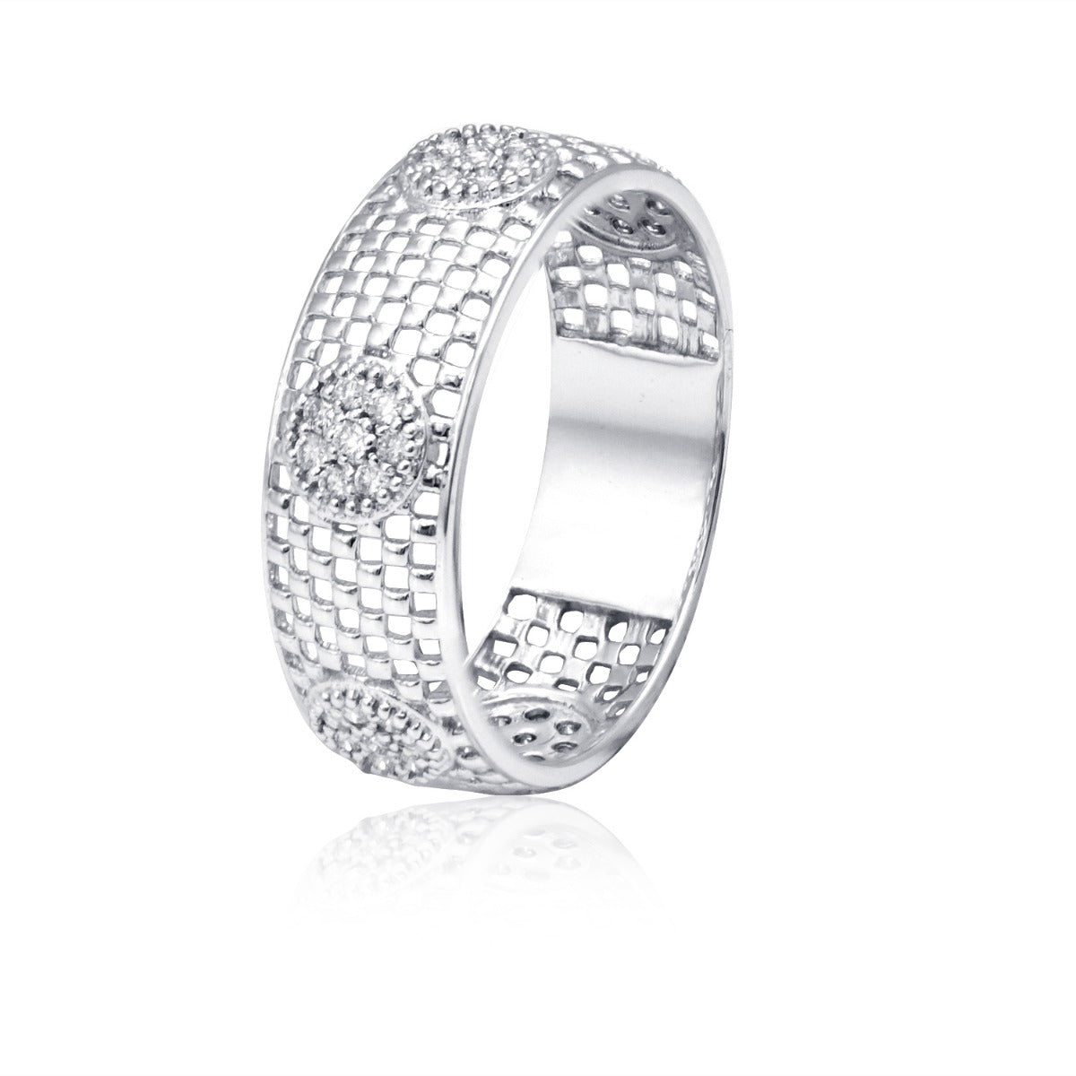 Net Mesh Diamond Ring
