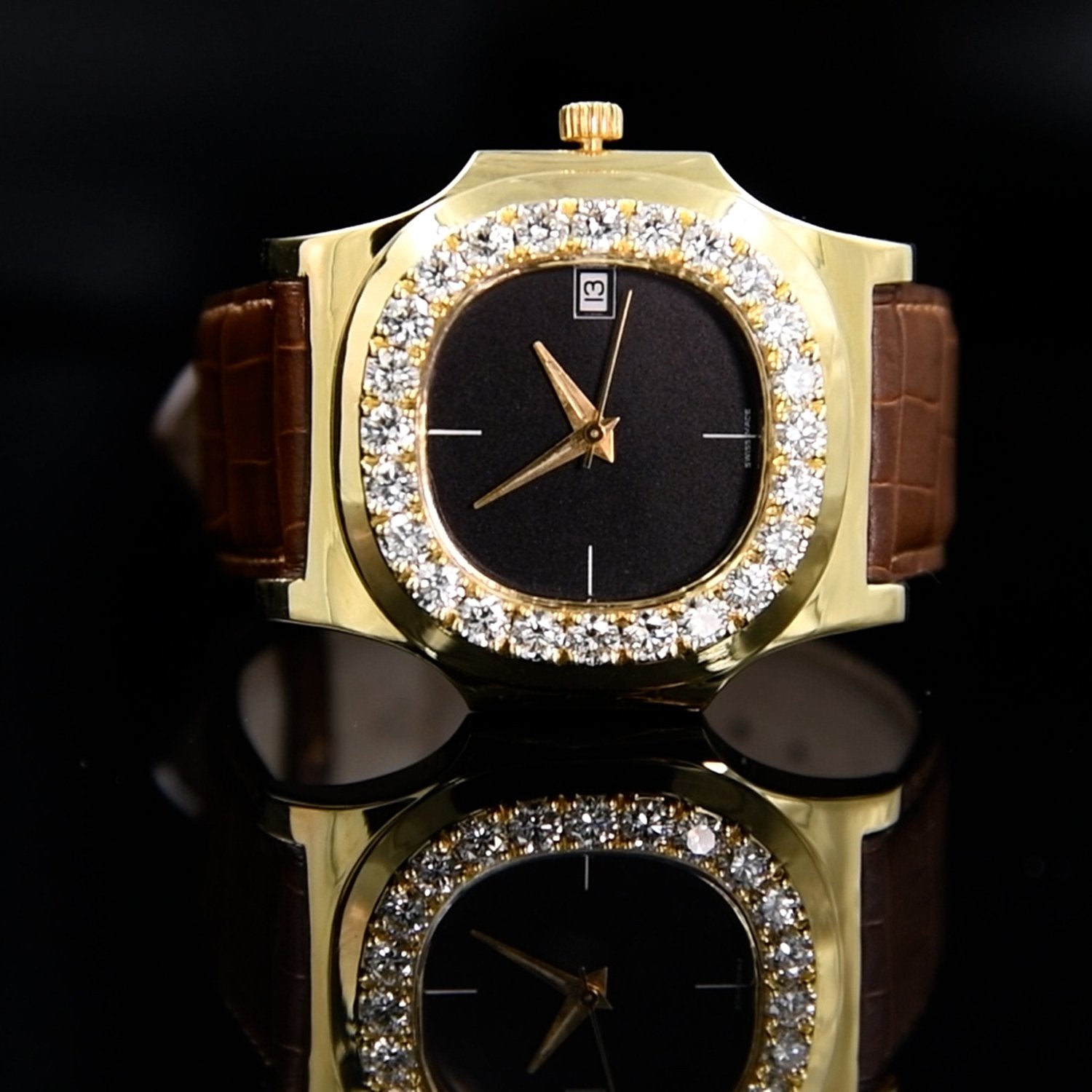 Black Back Diamond Watch
